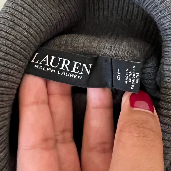 Lauren Ralph Lauren black label woman’s Turtle neck size Large color Gray - Picture 8 of 10